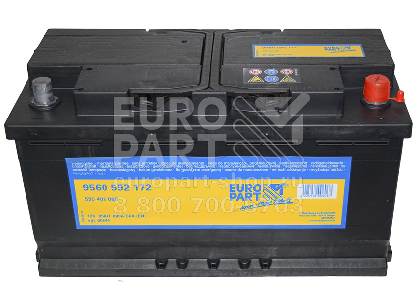 EUROPART / 595402080 - батарея аккумуляторная 12V 95Ah 800A 353x175x190 (+)  справа - Product Info -  online store of EUROPART Rus
